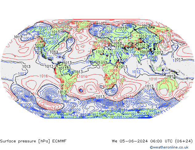 pression de l'air ECMWF mer 05.06.2024 06 UTC