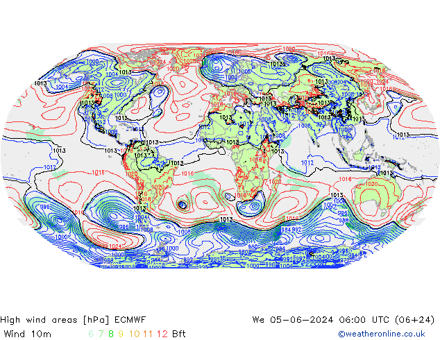 High wind areas ECMWF We 05.06.2024 06 UTC