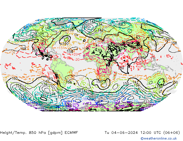 Geop./Temp. 850 hPa ECMWF mar 04.06.2024 12 UTC