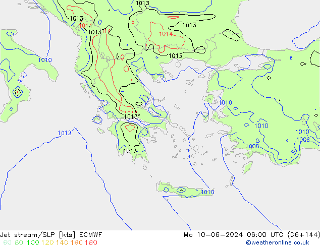 Corrente a getto ECMWF lun 10.06.2024 06 UTC