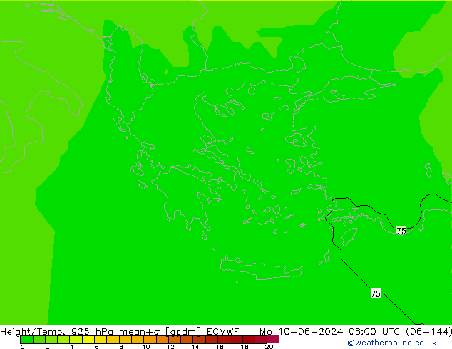 Height/Temp. 925 гПа ECMWF пн 10.06.2024 06 UTC