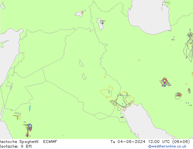 Eşrüzgar Hızları Spaghetti ECMWF Sa 04.06.2024 12 UTC