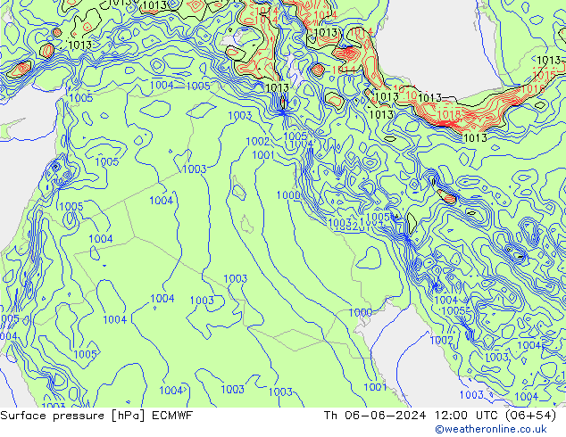 ciśnienie ECMWF czw. 06.06.2024 12 UTC