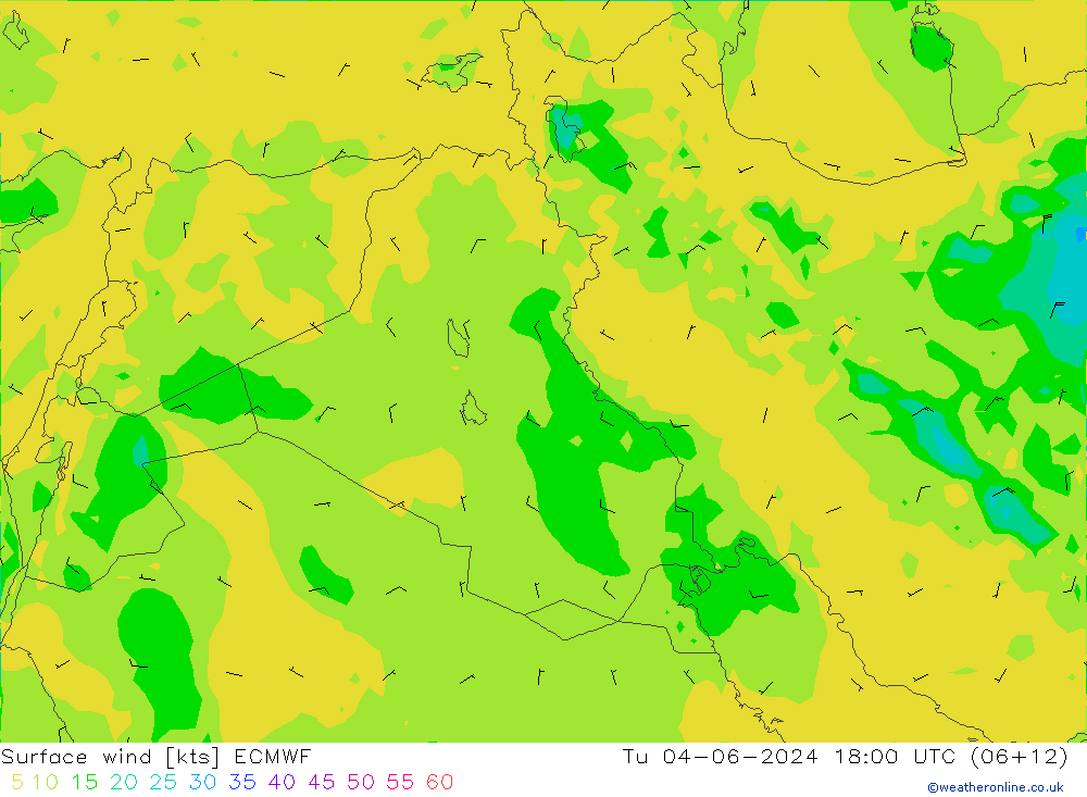 Vent 10 m ECMWF mar 04.06.2024 18 UTC