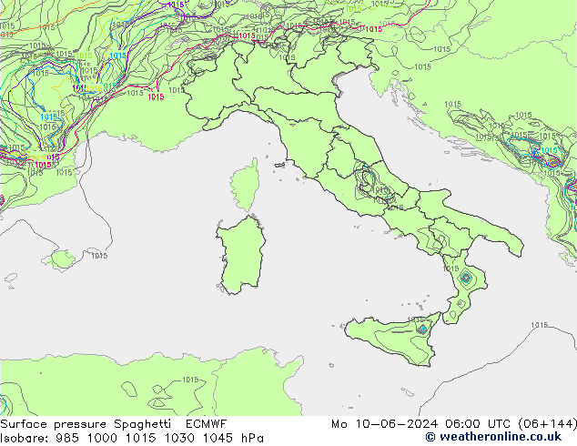 pression de l'air Spaghetti ECMWF lun 10.06.2024 06 UTC