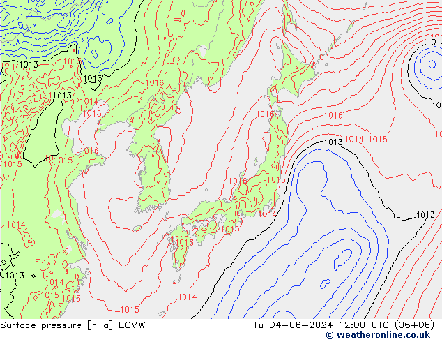 pression de l'air ECMWF mar 04.06.2024 12 UTC