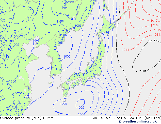 pression de l'air ECMWF lun 10.06.2024 00 UTC