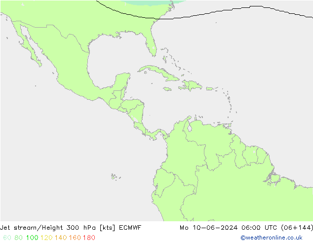 Jet stream/Height 300 hPa ECMWF Mo 10.06.2024 06 UTC