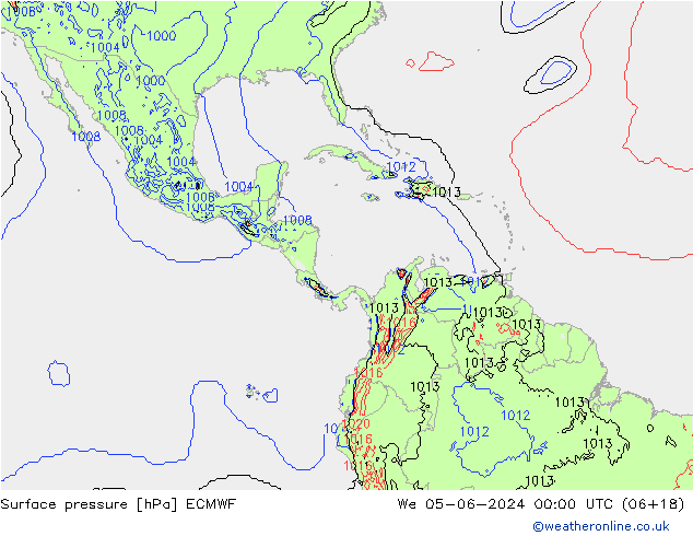 Pressione al suolo ECMWF mer 05.06.2024 00 UTC