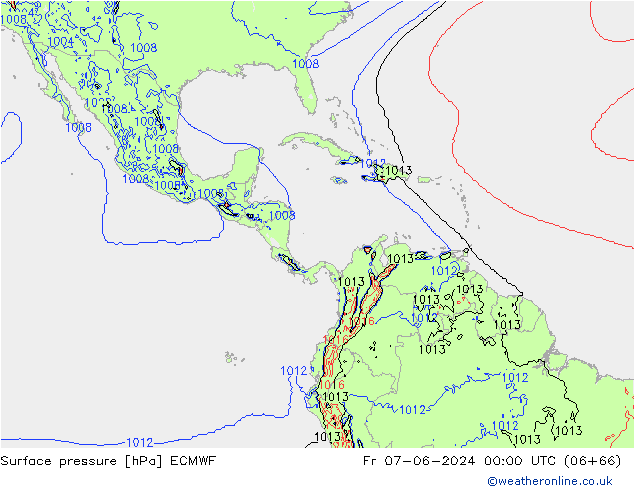 Surface pressure ECMWF Fr 07.06.2024 00 UTC