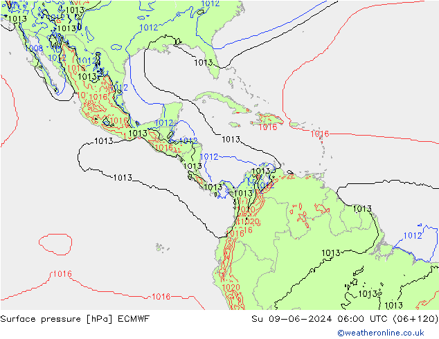 ciśnienie ECMWF nie. 09.06.2024 06 UTC