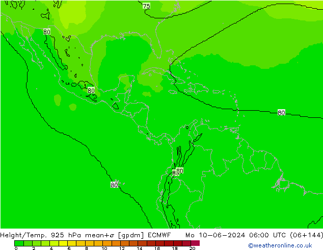 Height/Temp. 925 hPa ECMWF lun 10.06.2024 06 UTC