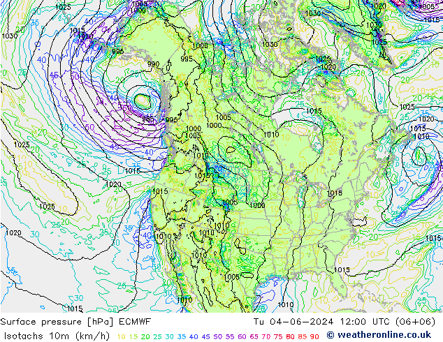 Isotachs (kph) ECMWF Ter 04.06.2024 12 UTC