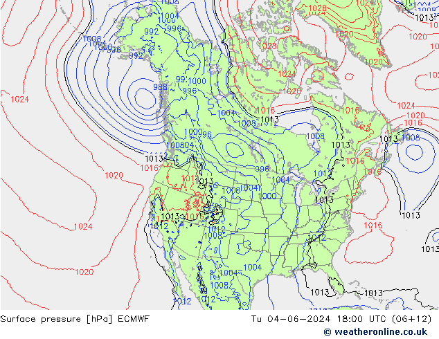 Luchtdruk (Grond) ECMWF di 04.06.2024 18 UTC