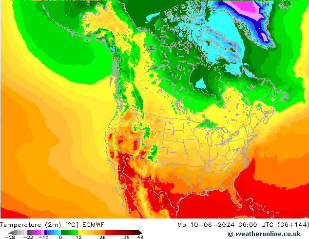 Temperatura (2m) ECMWF lun 10.06.2024 06 UTC