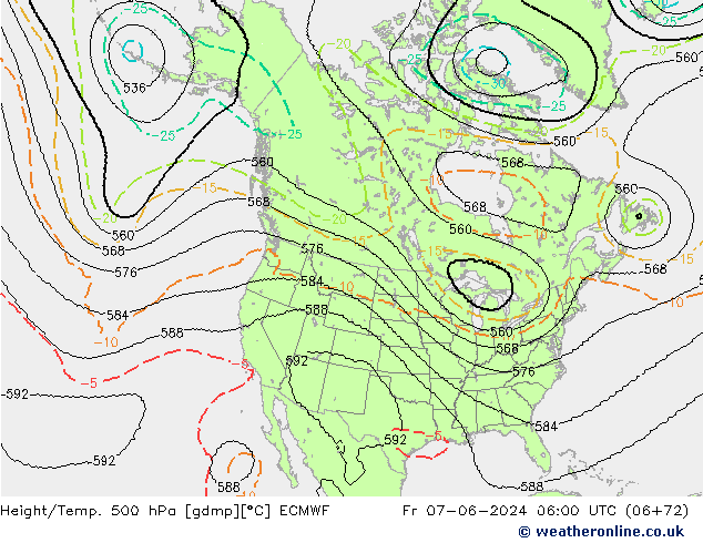 Yükseklik/Sıc. 500 hPa ECMWF Cu 07.06.2024 06 UTC