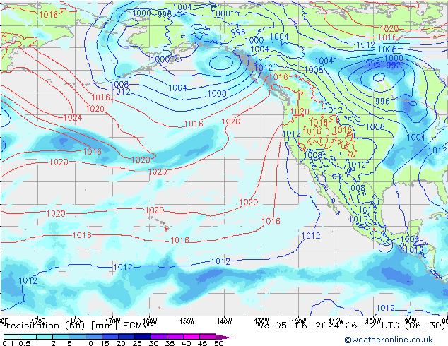 осадки (6h) ECMWF ср 05.06.2024 12 UTC