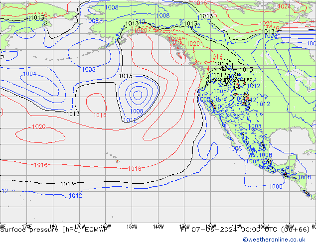 Luchtdruk (Grond) ECMWF vr 07.06.2024 00 UTC