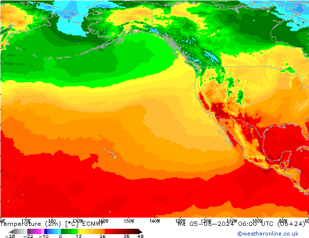 Temperatura (2m) ECMWF Qua 05.06.2024 06 UTC