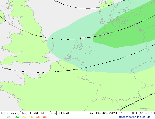 Jet stream/Height 300 hPa ECMWF Ne 09.06.2024 12 UTC