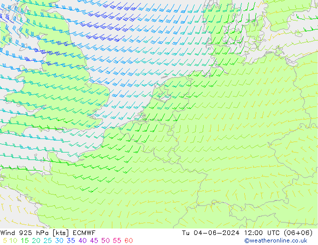 Wind 925 hPa ECMWF Di 04.06.2024 12 UTC