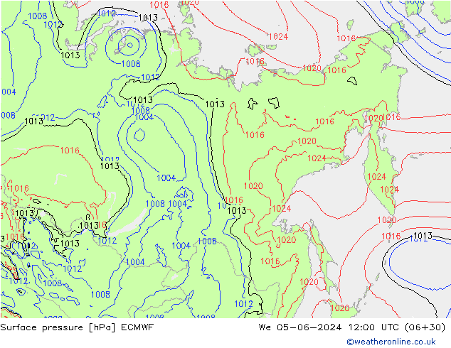 приземное давление ECMWF ср 05.06.2024 12 UTC