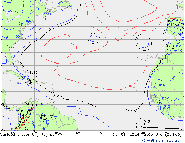 приземное давление ECMWF чт 06.06.2024 18 UTC