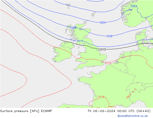 Yer basıncı ECMWF Per 06.06.2024 00 UTC