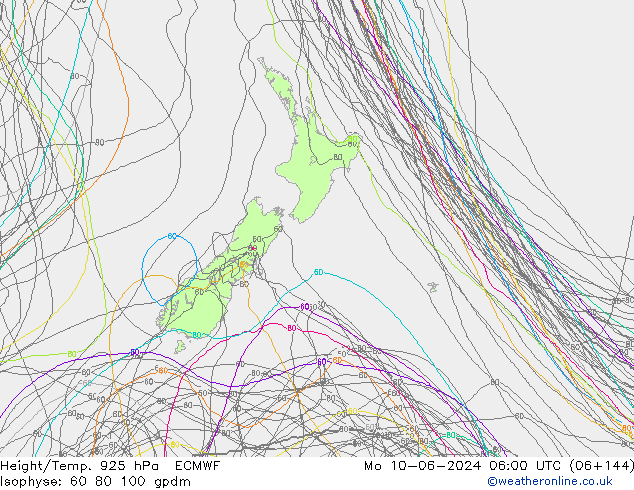 Height/Temp. 925 hPa ECMWF pon. 10.06.2024 06 UTC