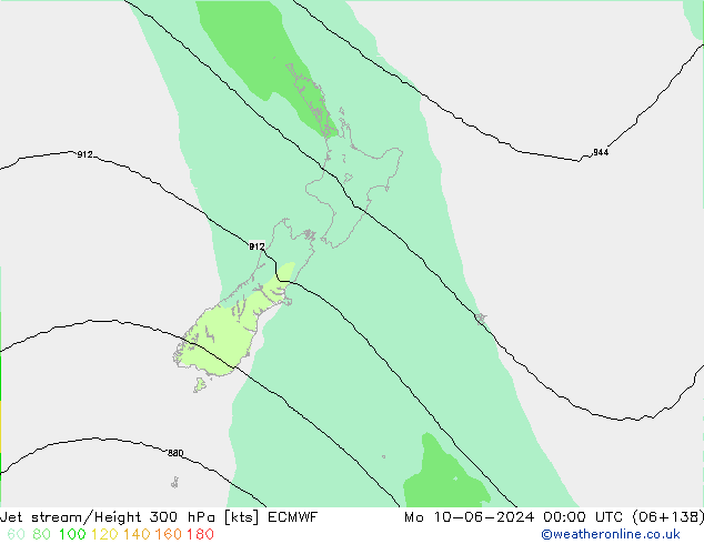 Prąd strumieniowy ECMWF pon. 10.06.2024 00 UTC