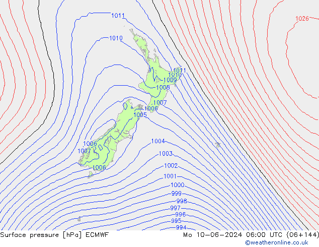 pression de l'air ECMWF lun 10.06.2024 06 UTC