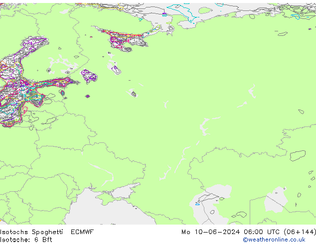 Isotachs Spaghetti ECMWF  10.06.2024 06 UTC