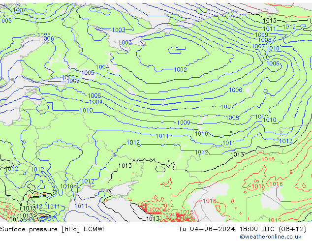 Bodendruck ECMWF Di 04.06.2024 18 UTC