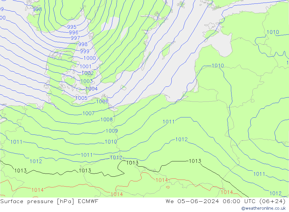 Yer basıncı ECMWF Çar 05.06.2024 06 UTC