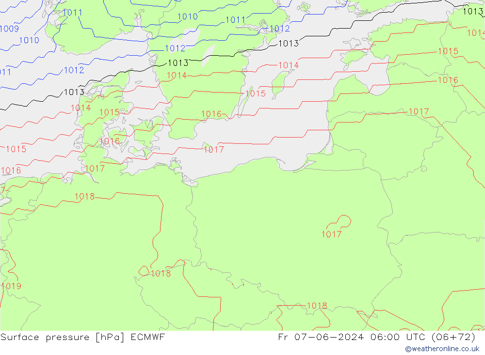 pression de l'air ECMWF ven 07.06.2024 06 UTC