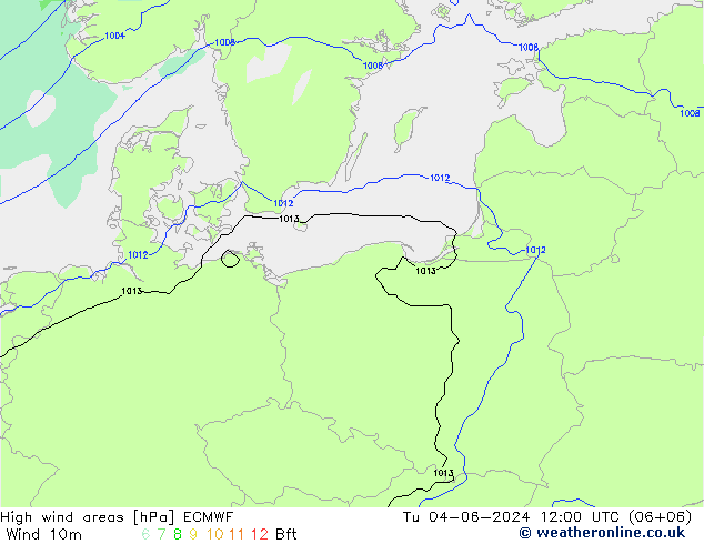High wind areas ECMWF Tu 04.06.2024 12 UTC