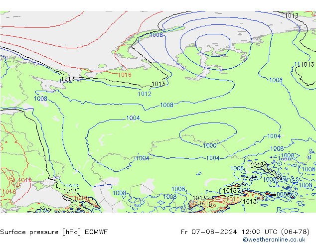 Yer basıncı ECMWF Cu 07.06.2024 12 UTC