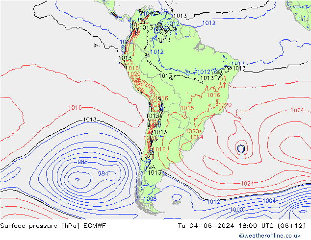 ciśnienie ECMWF wto. 04.06.2024 18 UTC