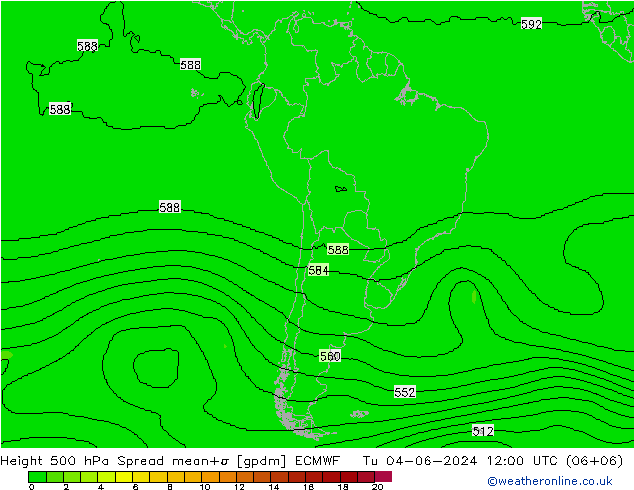 Height 500 hPa Spread ECMWF mar 04.06.2024 12 UTC