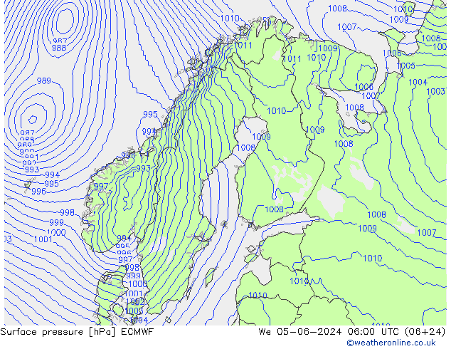 地面气压 ECMWF 星期三 05.06.2024 06 UTC