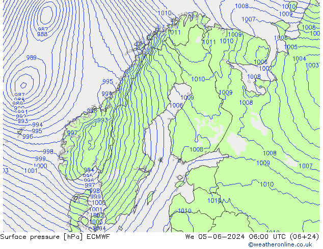 приземное давление ECMWF ср 05.06.2024 06 UTC