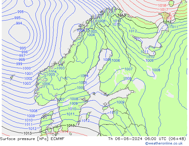 pression de l'air ECMWF jeu 06.06.2024 06 UTC