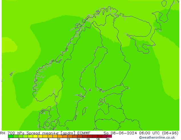 700 hPa Nispi Nem Spread ECMWF Cts 08.06.2024 06 UTC