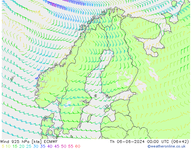 Vent 925 hPa ECMWF jeu 06.06.2024 00 UTC