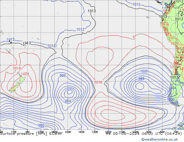 Surface pressure ECMWF We 05.06.2024 06 UTC