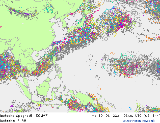 Isotachs Spaghetti ECMWF пн 10.06.2024 06 UTC