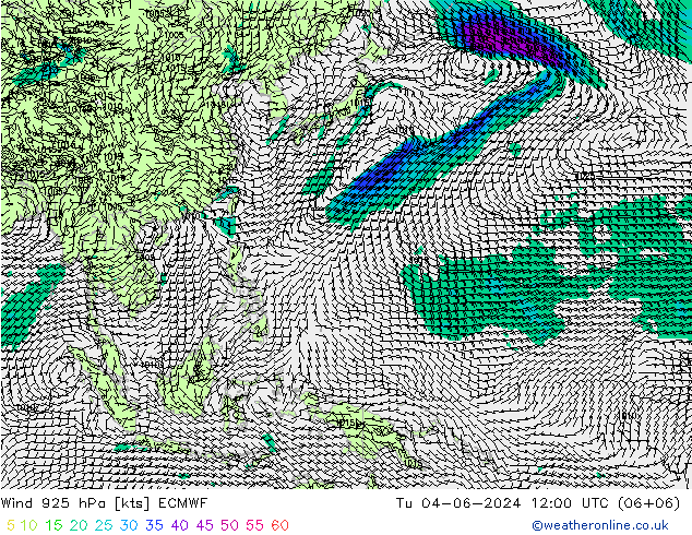 Viento 925 hPa ECMWF mar 04.06.2024 12 UTC