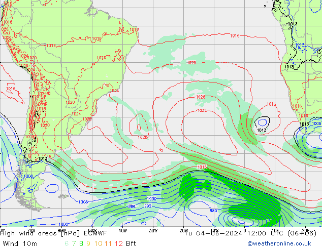 High wind areas ECMWF Ter 04.06.2024 12 UTC