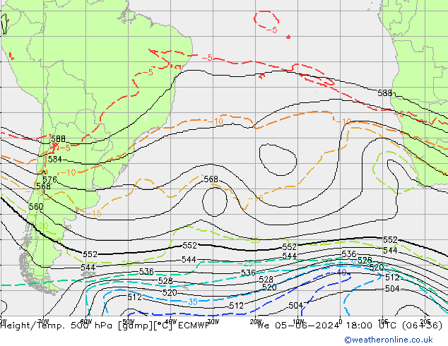 Height/Temp. 500 hPa ECMWF We 05.06.2024 18 UTC