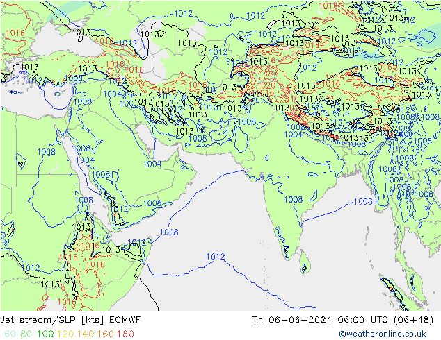 Jet Akımları/SLP ECMWF Per 06.06.2024 06 UTC